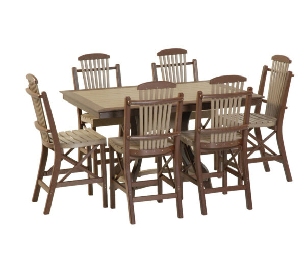 Rectangle Balcony Table (Weatherwood & Brown)