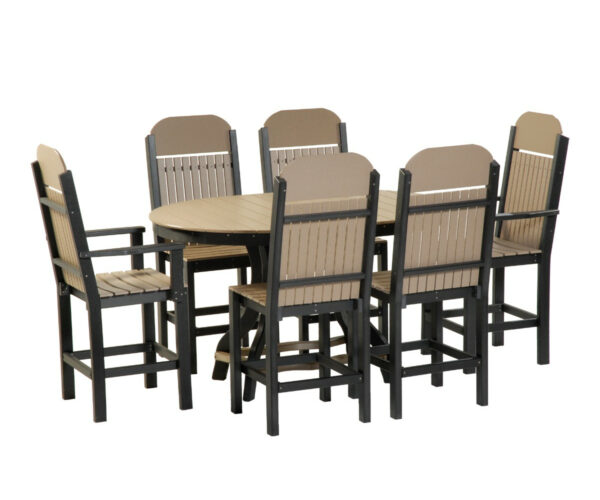 Oval Balcony Set (Weatherwood & Black)