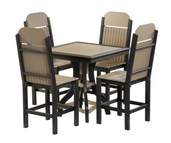 Square Balcony Set (Weatherwood & Black)
