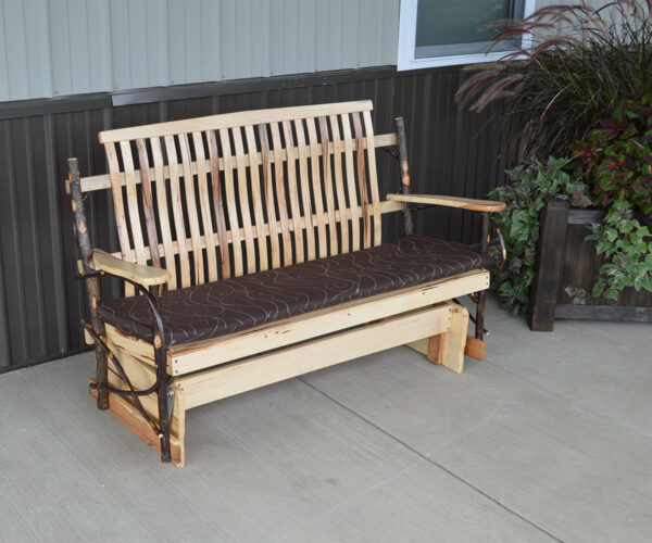 Rustic Hickory Glider Bench - Image 2