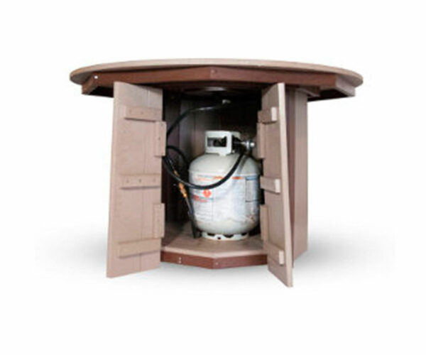 Enclosed Fire Pit Table with Propane Tank Storage