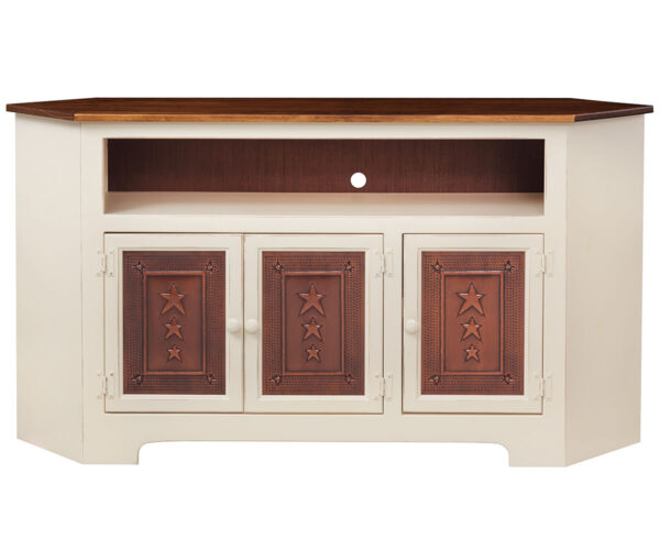 Corner TV Cabinet With Tin Doors