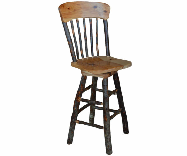Hickory Panel Back Swivel Bar Chair
