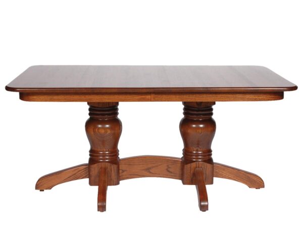 Round Mission Double Pedestal Table