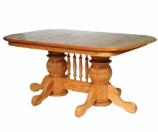 Pot Belly Reeded Pedestal Table
