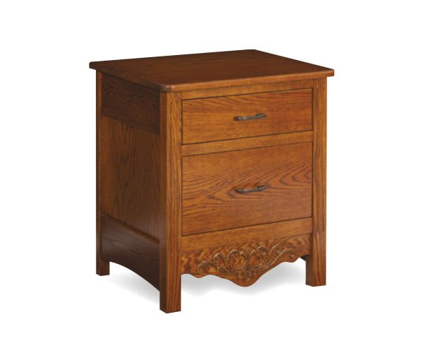 Amish Country Carved Nightstand