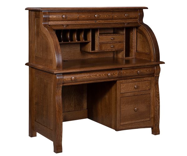 Castlebury Single Pedestal Rolltop Desk