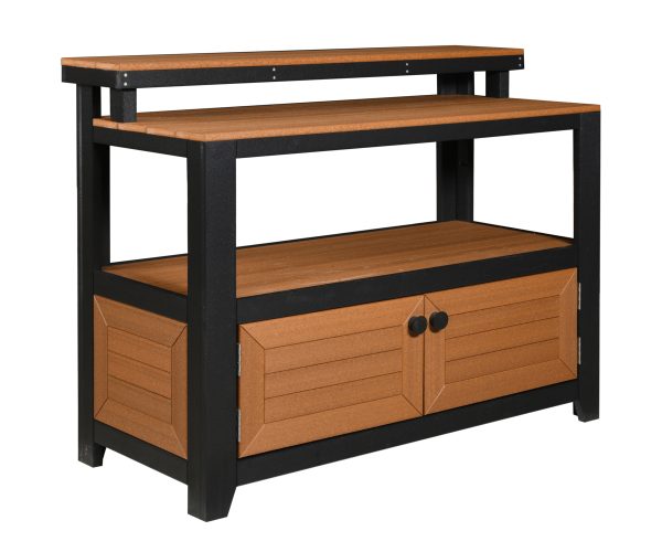 Island/Party Bar - With Raised Shelf On Back