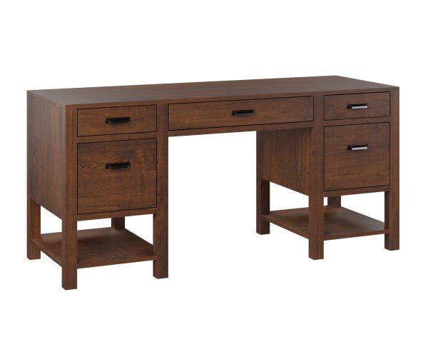 Wakefield Double Pedestal Desk With Shelves