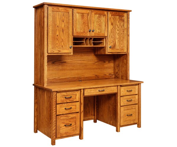 Shelton Hutch with Cubbie and Pedestal Desk
