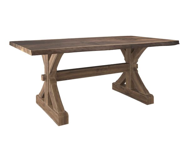 Live Edge #402 Barn Beam Trestle Table