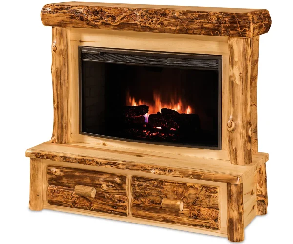 Fireplace with Mantle & Drawers