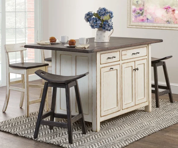 Ancient Mission Island Collection With Rough Sawn Top